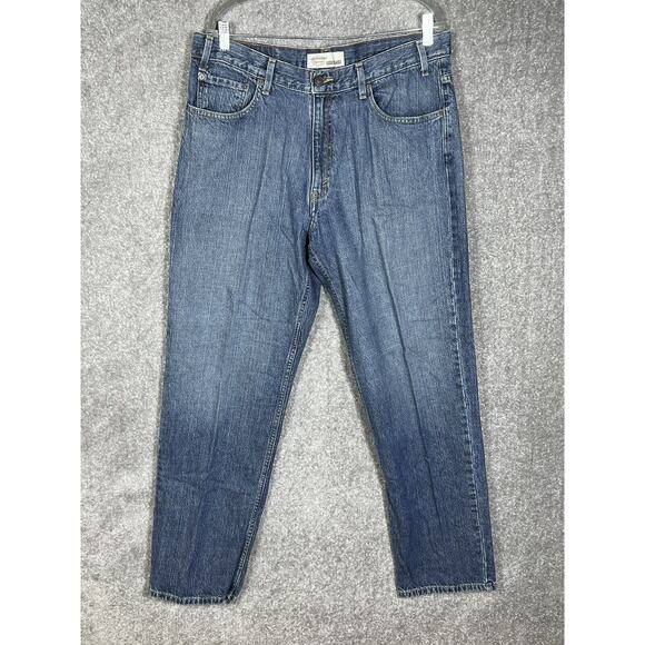 Levi Strauss Signature Loose‎ Relaxed Straight Leg Jeans Mens Size 38x34 Blue - Picture 1 of 10